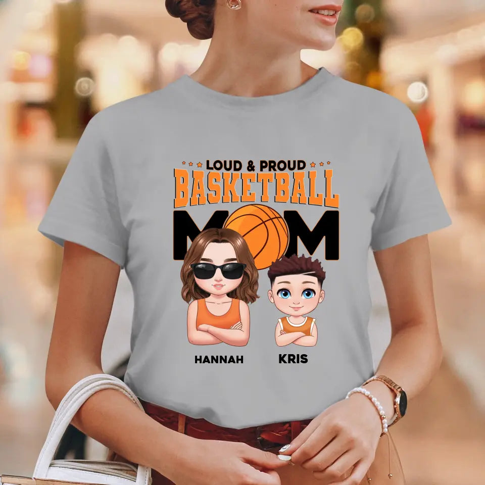 Basketball Mom - Custom Name - Personalized Gifts For Mom - T-Shirt