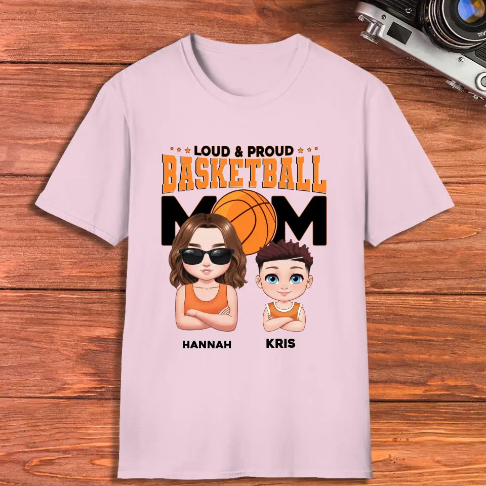 Basketball Mom - Custom Name - Personalized Gifts For Mom - T-Shirt