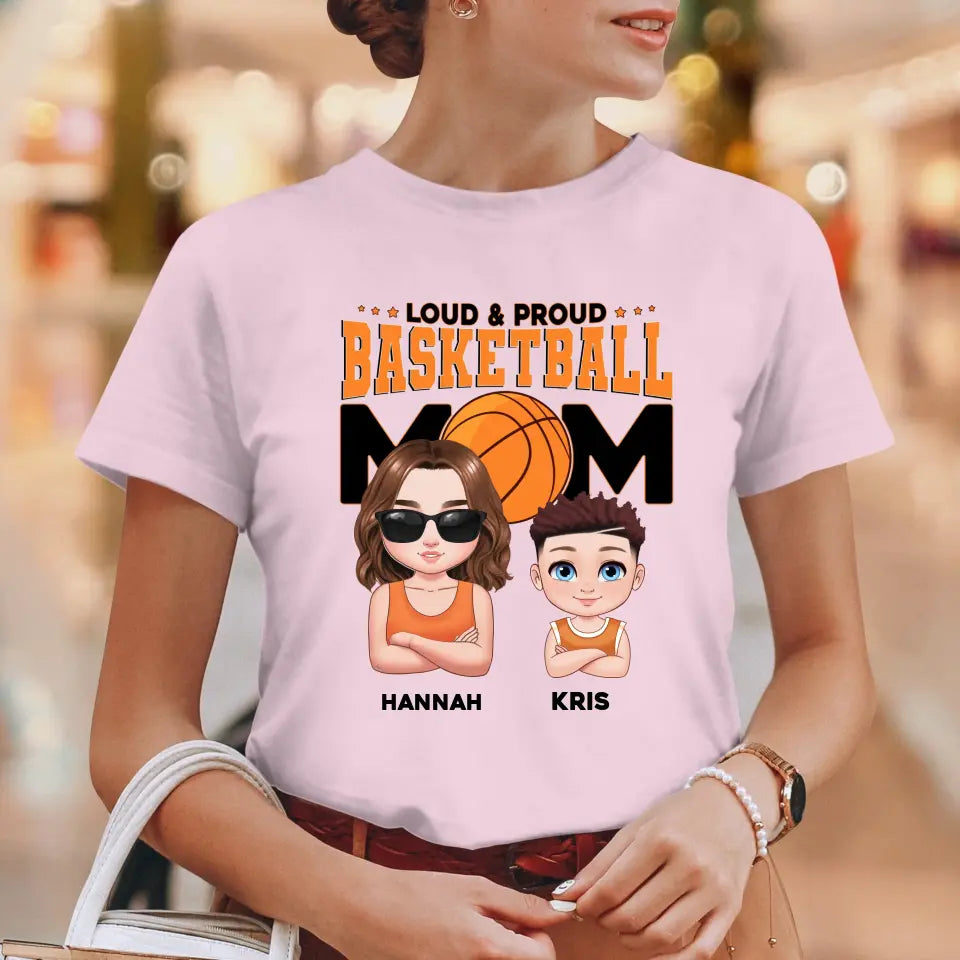 Basketball Mom - Custom Name - Personalized Gifts For Mom - T-Shirt