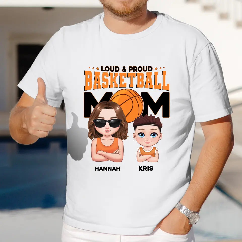 Basketball Mom - Custom Name - Personalized Gifts For Mom - T-Shirt