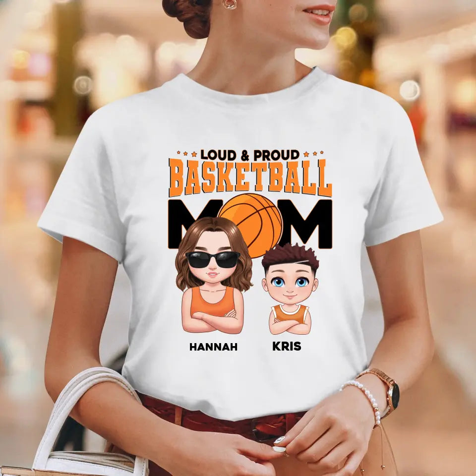 Basketball Mom - Custom Name - Personalized Gifts For Mom - T-Shirt