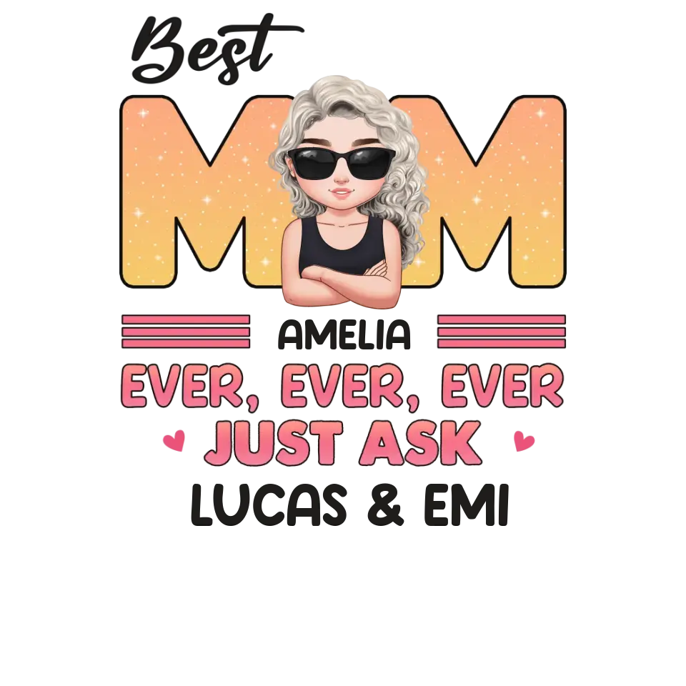 Best Mom Ever Ever Ever - Custom Name - Personalized Gifts For Mom - T-Shirt