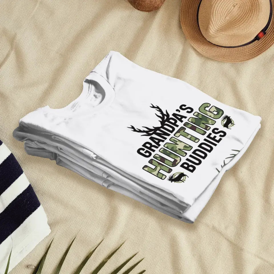 Grandpa's Hunting Buddies - Custom Name - Personalized Gifts For Grandpa - T-Shirt