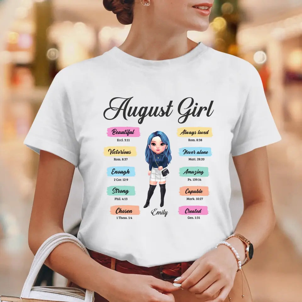 Queens Are Born - Custom Month - Personalized Gifts For Her - T-Shirt