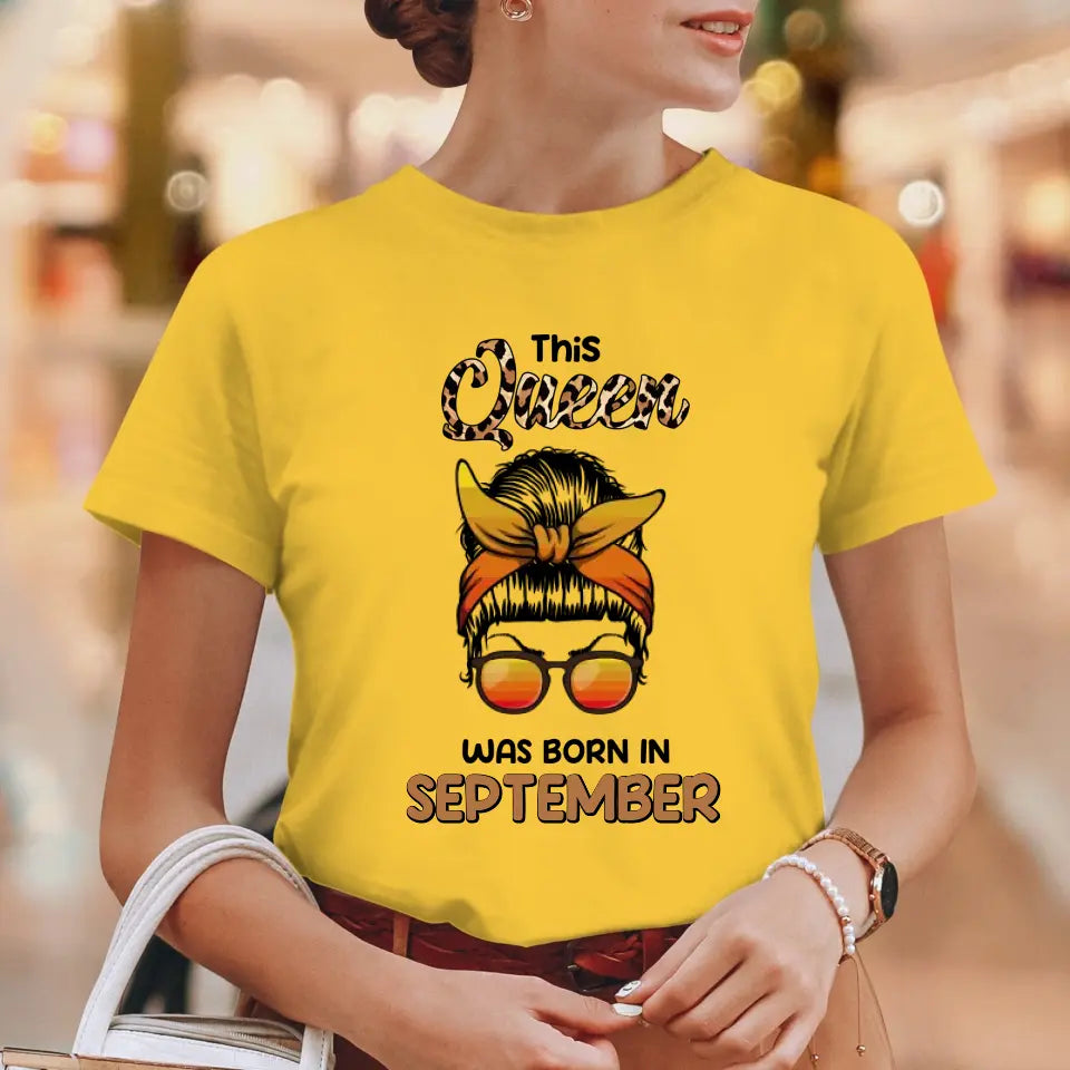 This Queen Was Born in September - Custom Month - Personalized Gifts For Her - Sweater