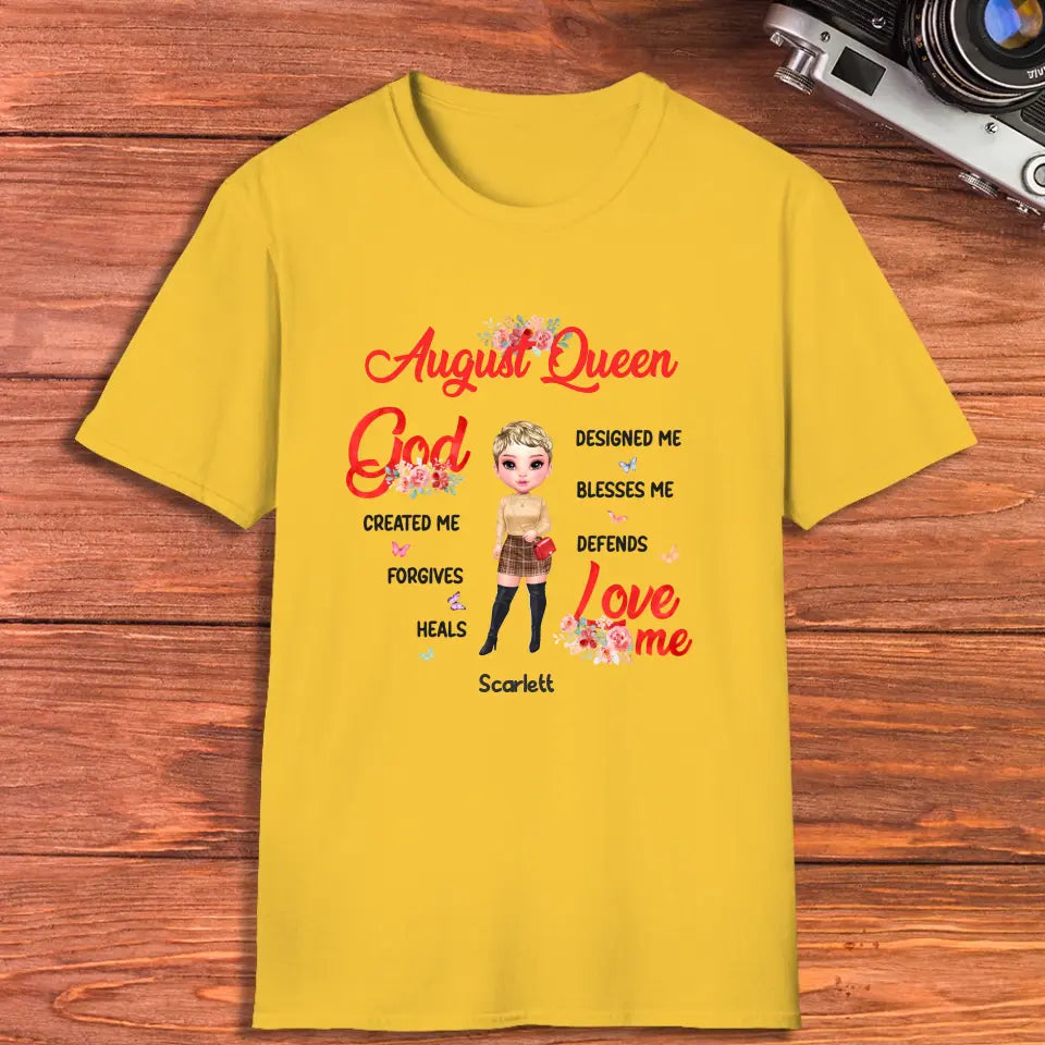 August Queen - Custom Month - Personalized Gifts For Mom - T-Shirt