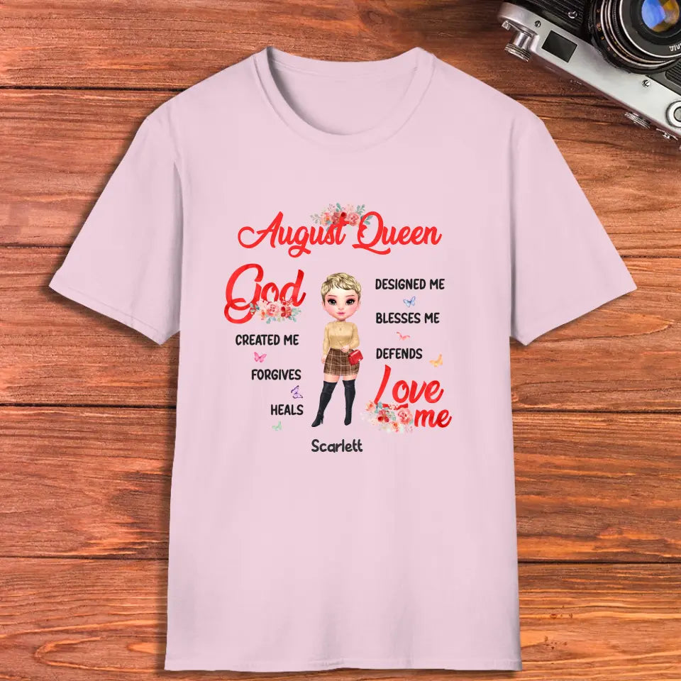 August Queen - Custom Month - Personalized Gifts For Mom - T-Shirt