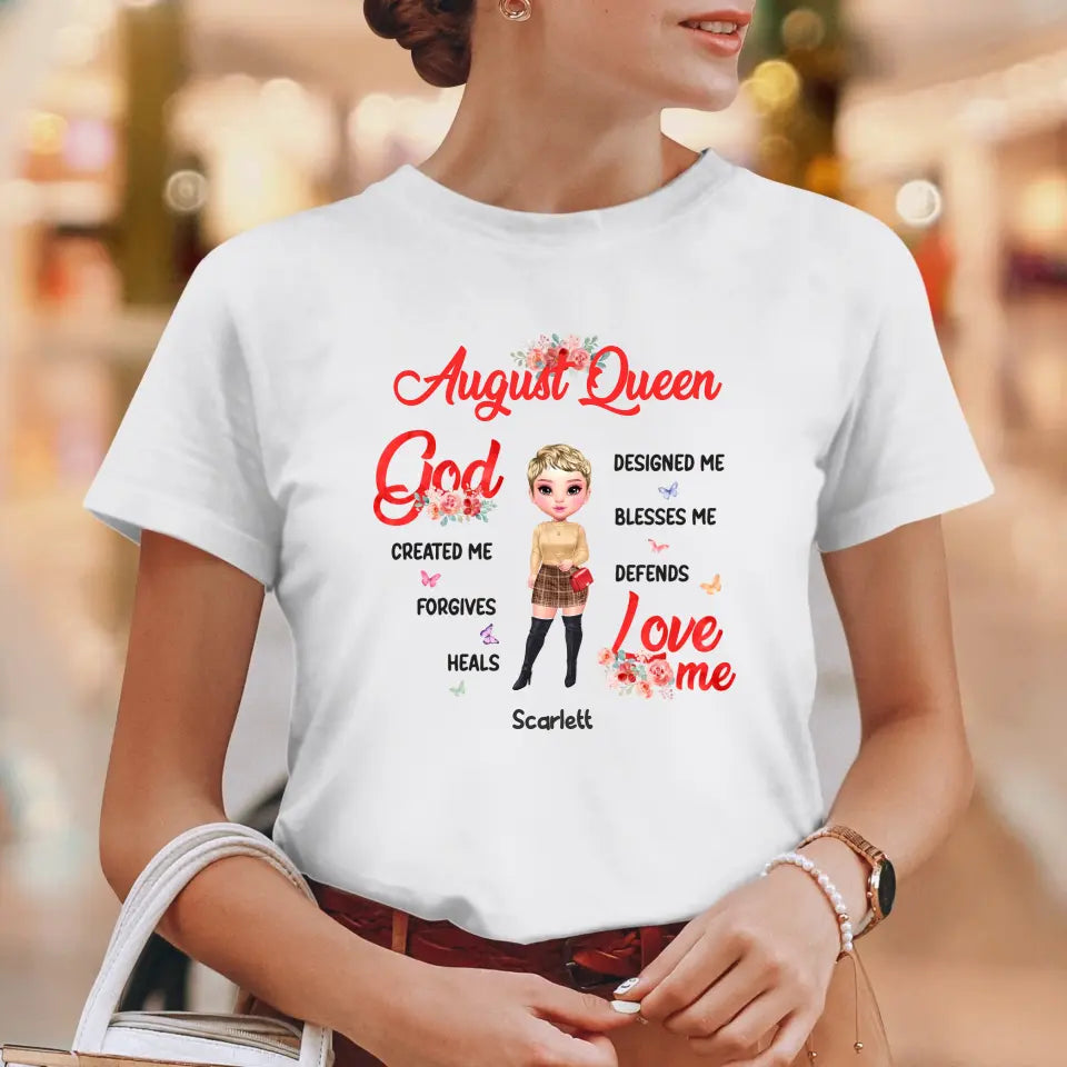 August Queen - Custom Month - Personalized Gifts For Mom - T-Shirt