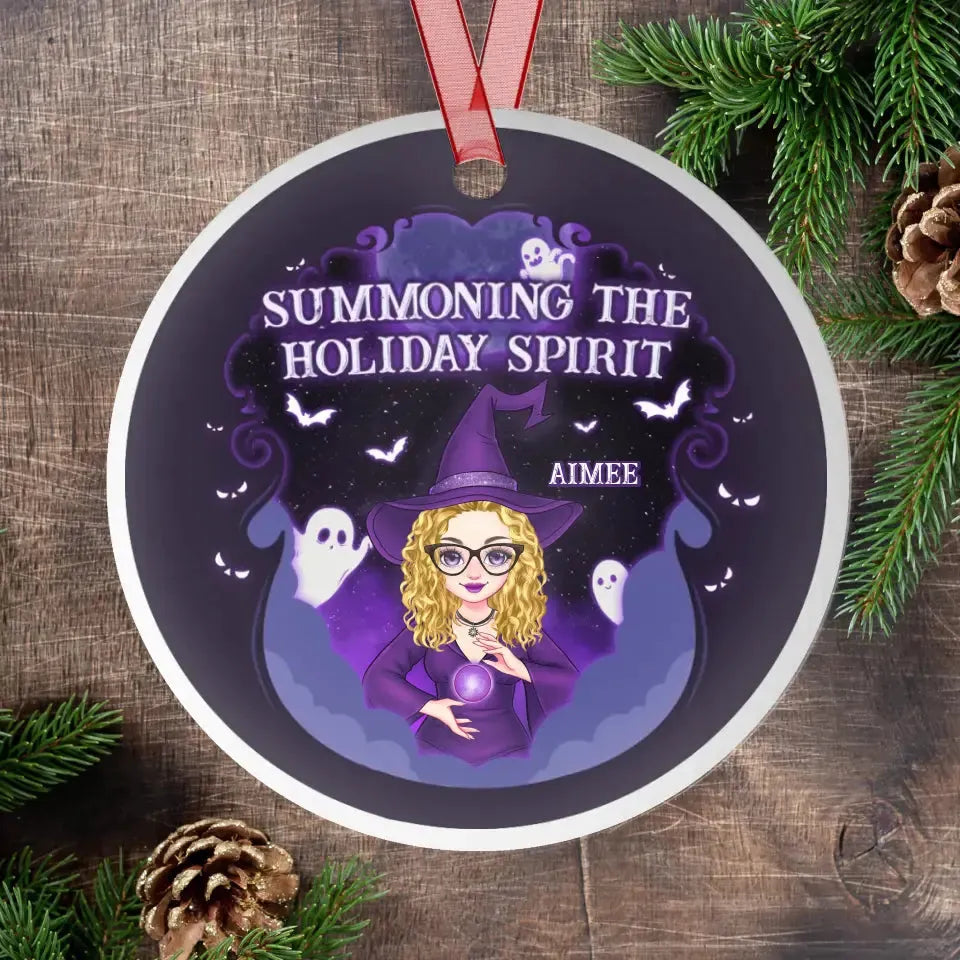 Holiday Spirit - Custom Name - Personalized Gifts For Bestie - Ceramic Ornament