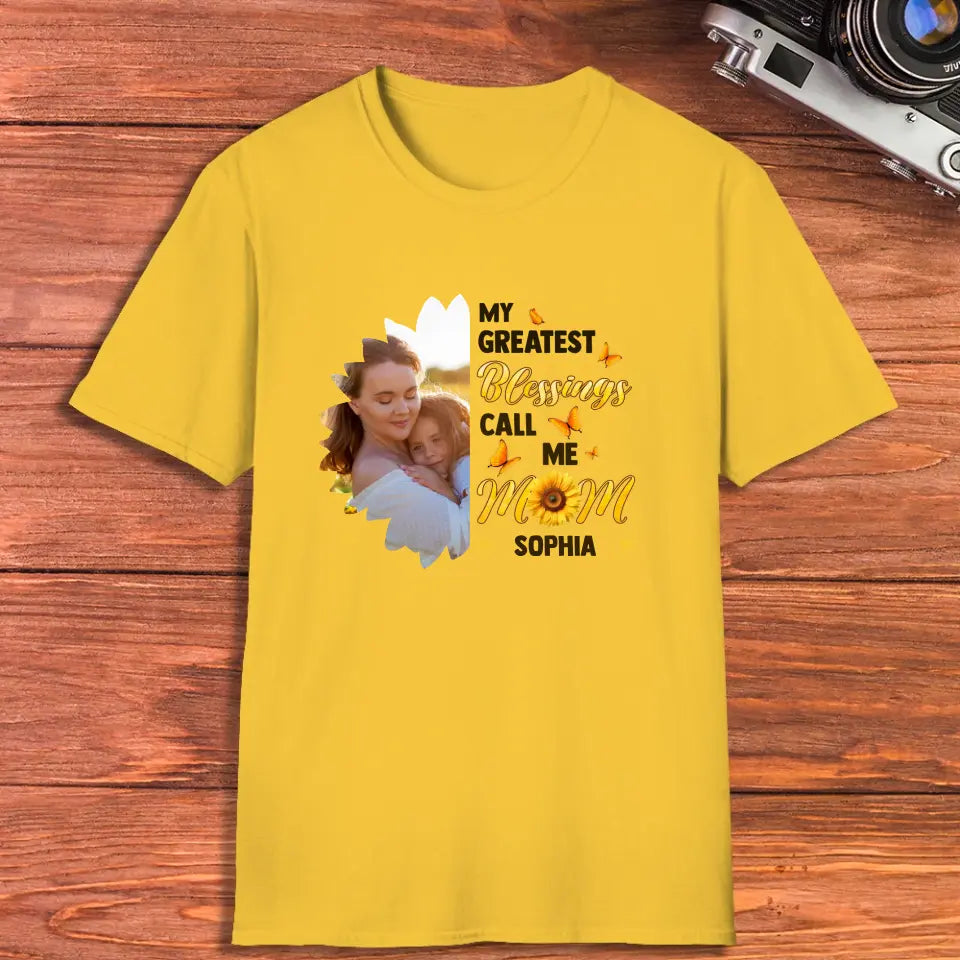 My Greatest Blessings - Custom Photo - Personalized Gifts For Mom - T-Shirt