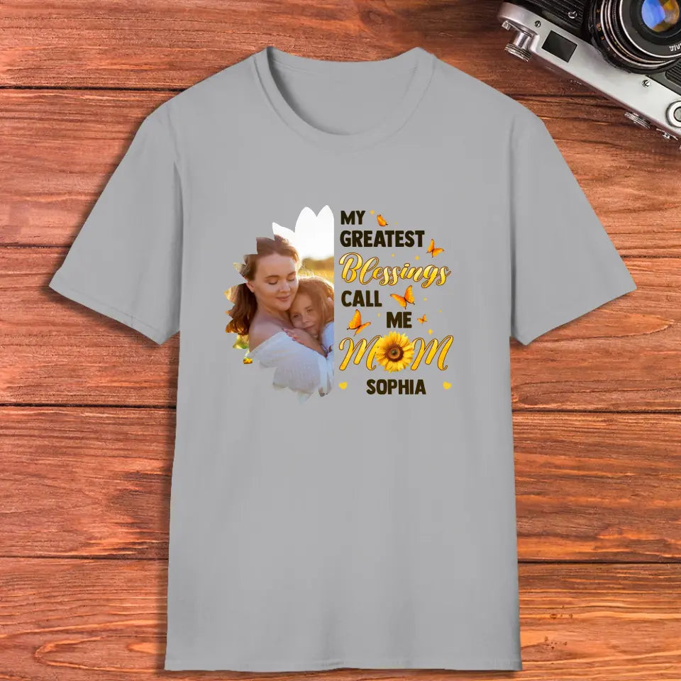 My Greatest Blessings - Custom Photo - Personalized Gifts For Mom - T-Shirt