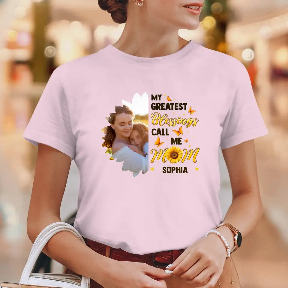 My Greatest Blessings - Custom Photo - Personalized Gifts For Mom - T-Shirt