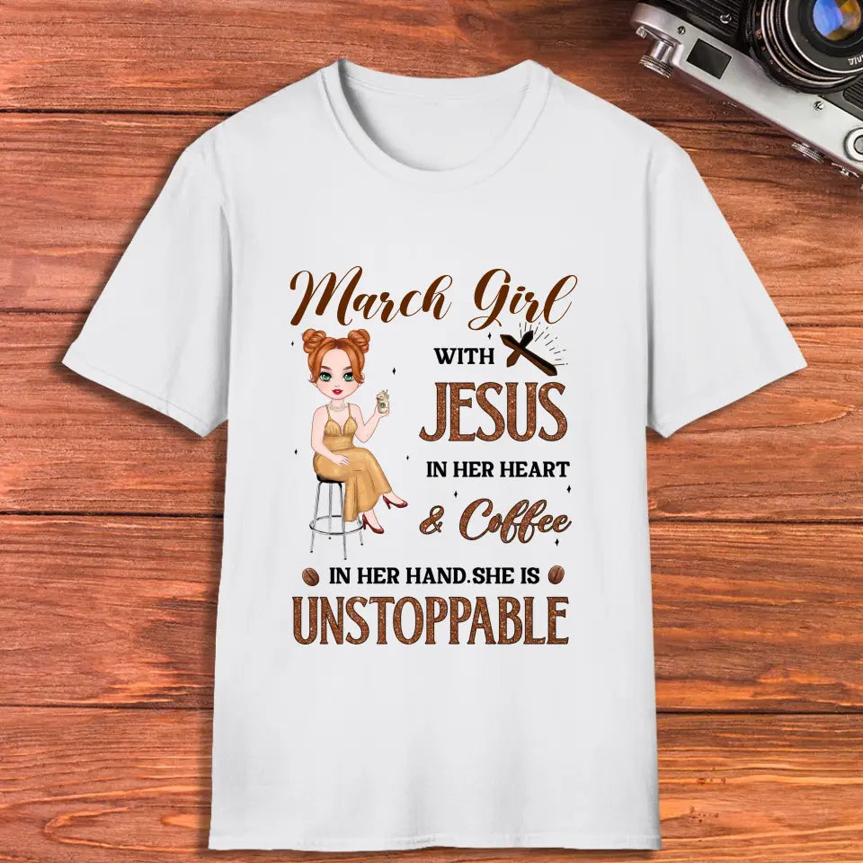 Jesus In Her Heart - Custom Month - Personalized Gifts For Baby - T-Shirt