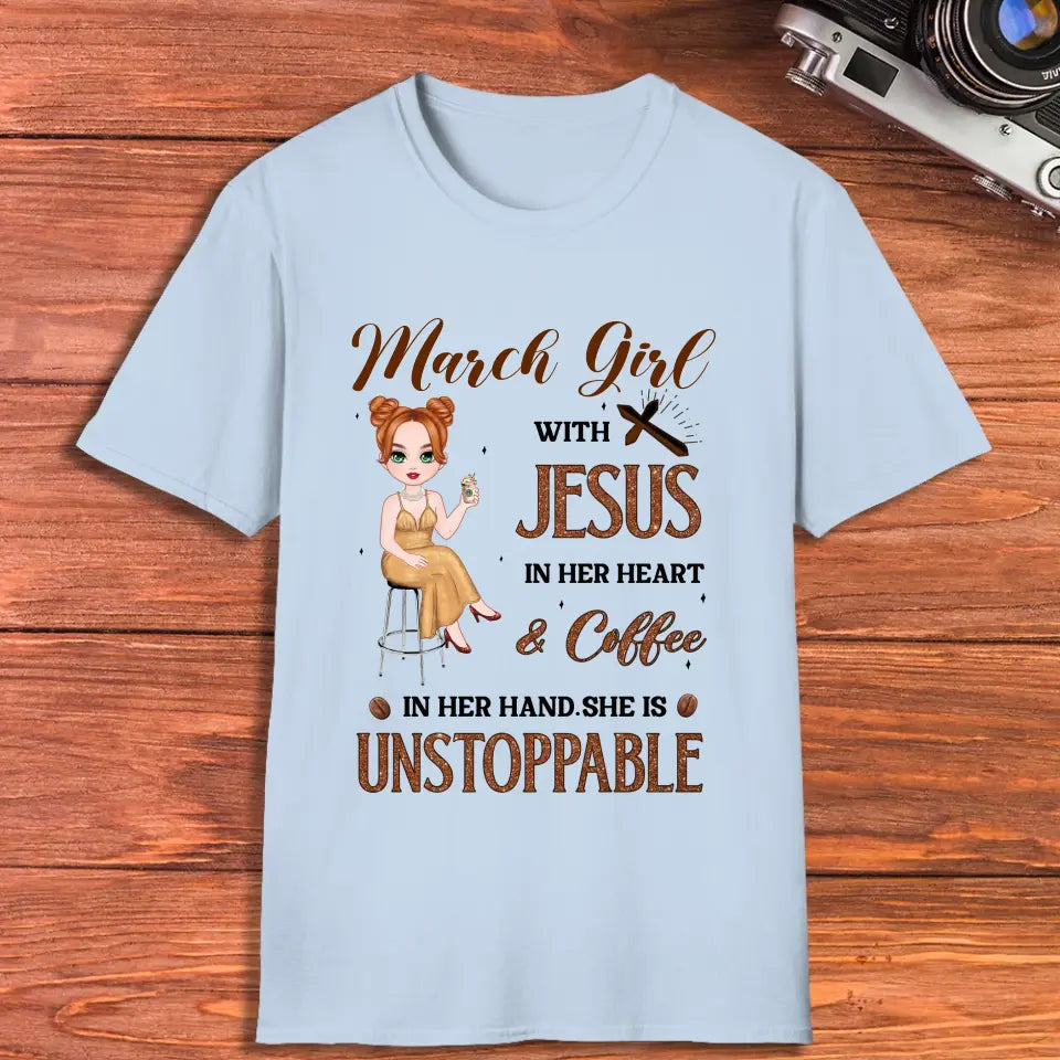 Jesus In Her Heart - Custom Month - Personalized Gifts For Baby - T-Shirt