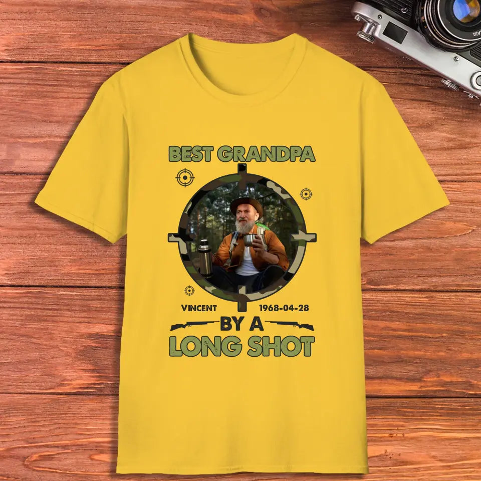 Best Grandpa By Long Shots - Custom Photo - Personalized Gifts For Grandpa - T-Shirt