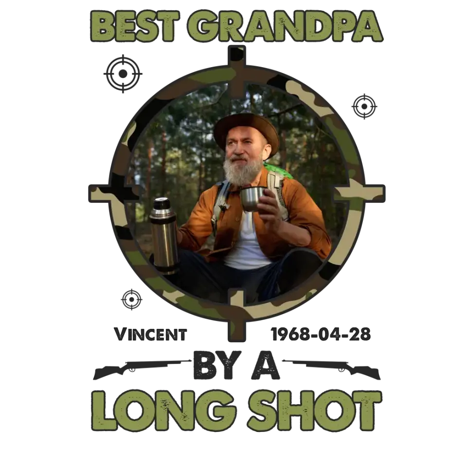 Best Grandpa By Long Shots - Custom Photo - Personalized Gifts For Grandpa - T-Shirt