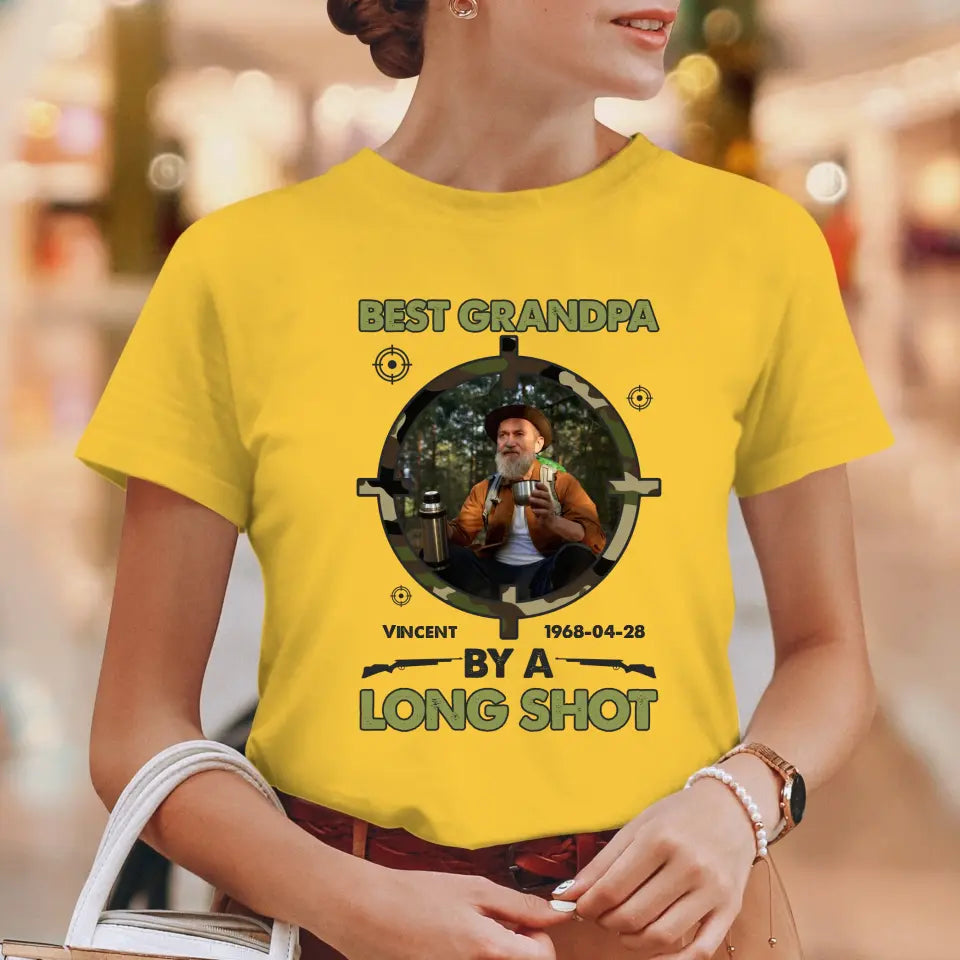 Best Grandpa By Long Shots - Custom Photo - Personalized Gifts For Grandpa - T-Shirt