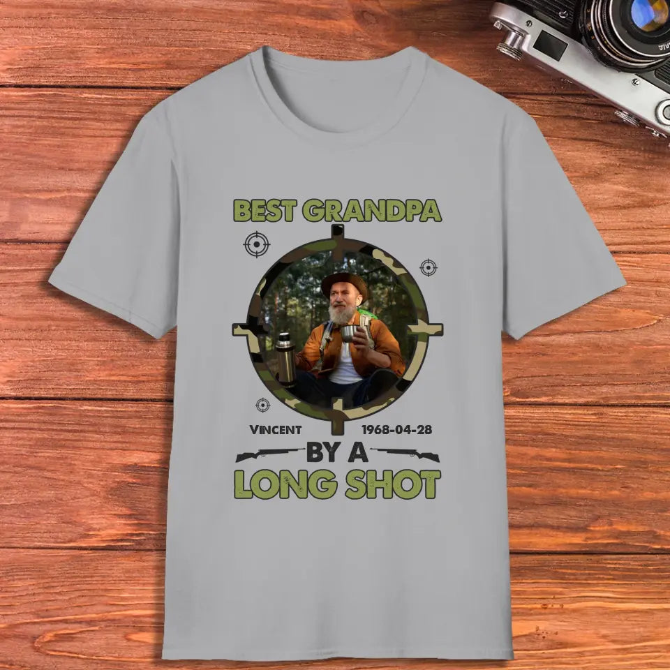 Best Grandpa By Long Shots - Custom Photo - Personalized Gifts For Grandpa - T-Shirt