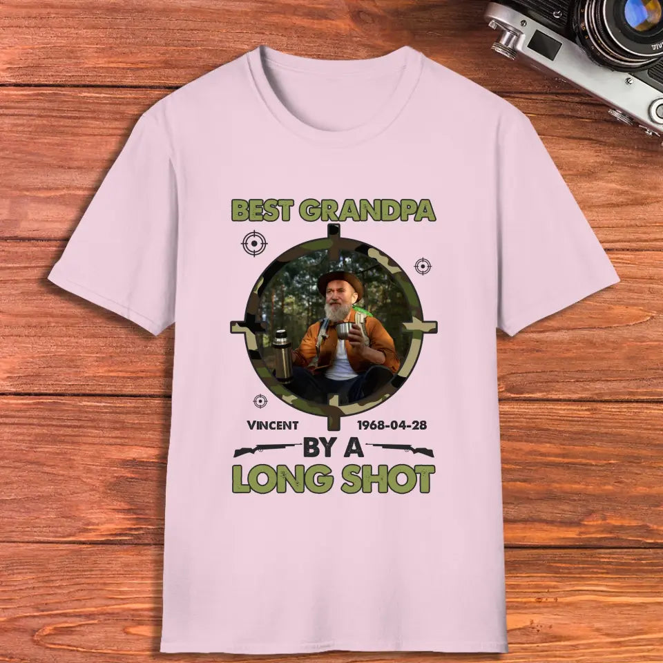 Best Grandpa By Long Shots - Custom Photo - Personalized Gifts For Grandpa - T-Shirt