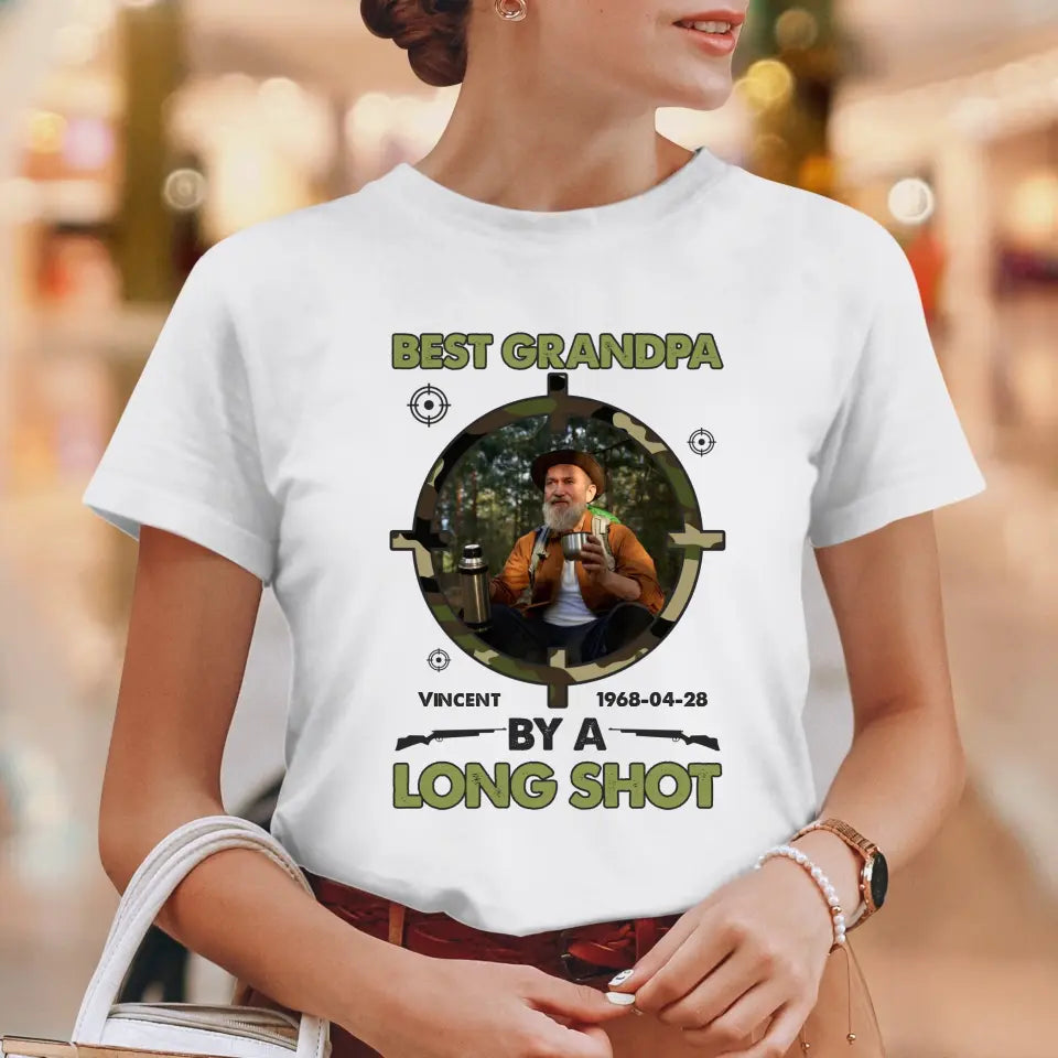 Best Grandpa By Long Shots - Custom Photo - Personalized Gifts For Grandpa - T-Shirt