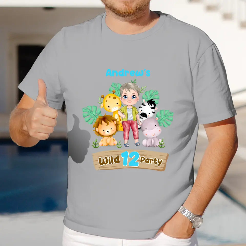 Wild Party - Custom Name - Personalized Gift For Son - Unisex Family T-Shirt