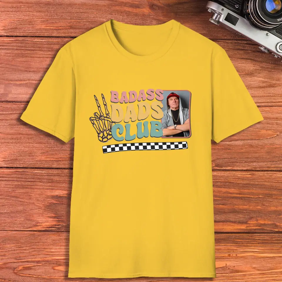 Badass Dads Club - Custom Photo - Personalized Gifts For Dad - T-Shirt