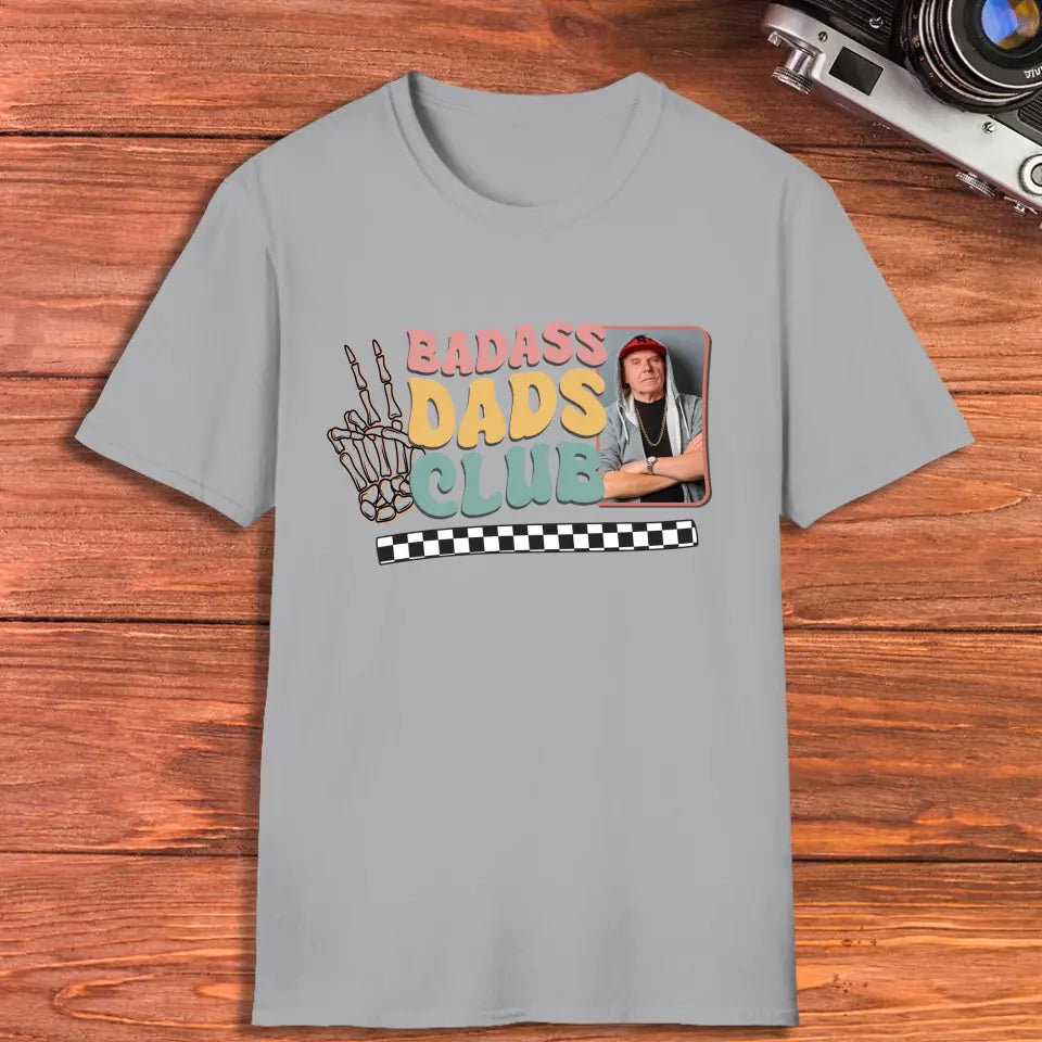 Badass Dads Club - Custom Photo - Personalized Gifts For Dad - T-Shirt