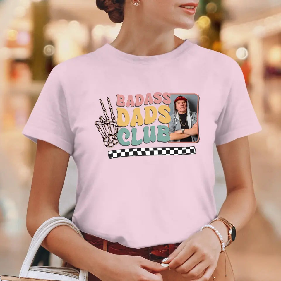 Badass Dads Club - Custom Photo - Personalized Gifts For Dad - T-Shirt