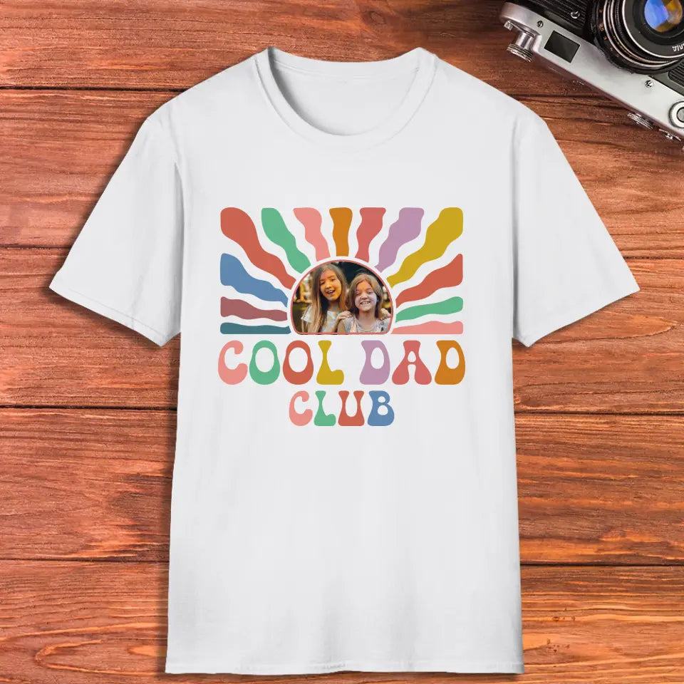 Cool Dad Club - Custom Photo - Personalized Gifts For Dad - T-Shirt