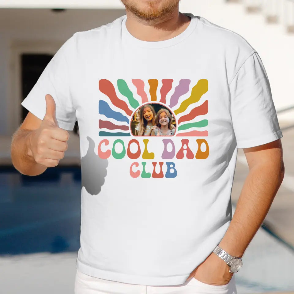 Cool Dad Club - Custom Photo - Personalized Gifts For Dad - T-Shirt