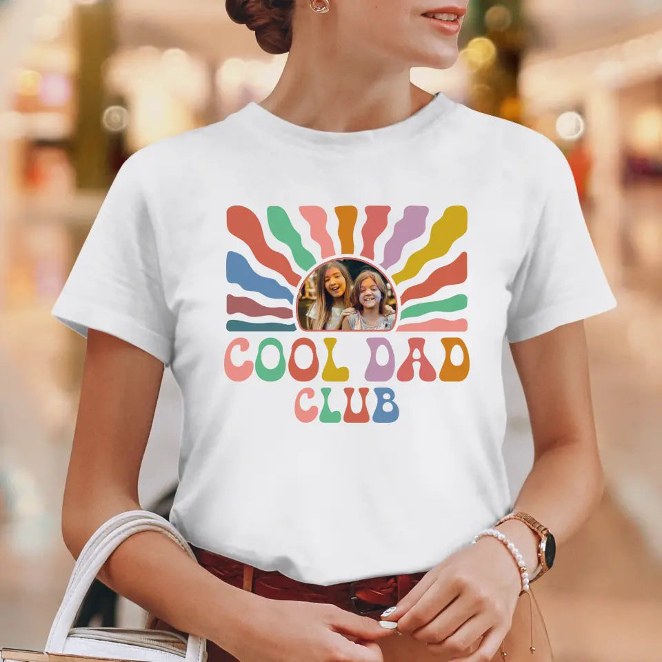 Cool Dad Club - Custom Photo - Personalized Gifts For Dad - T-Shirt