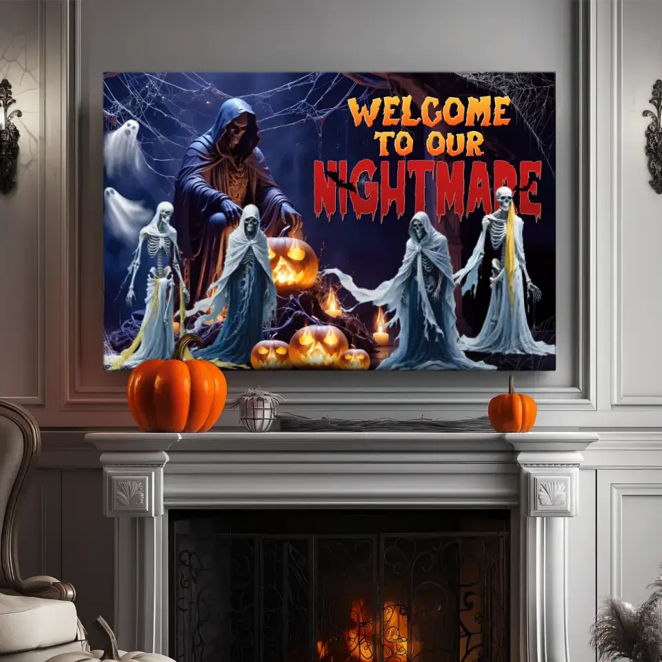 Welcome To Our Nightmare - Custom Ghost - Personalized Gifts For Family - Canvas Gallery Wraps