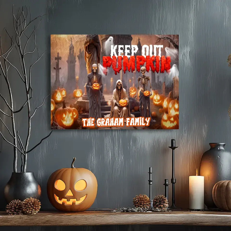 Keep Out Pumpkin - Custom Name - Personalized Gifts For Family - Canvas Gallery Wraps