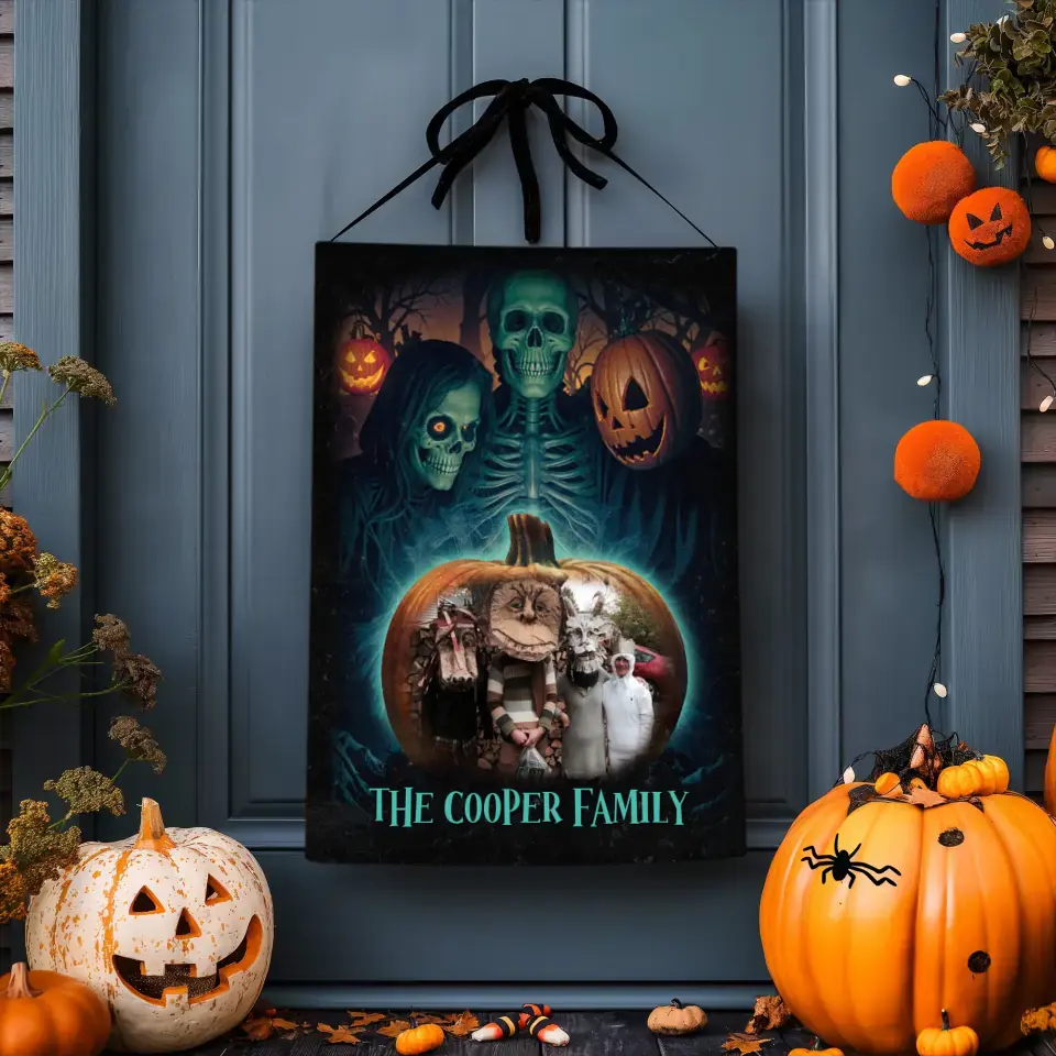 Halloween Family - Custom Photo - Personalized Gifts For Family - Garden Banner