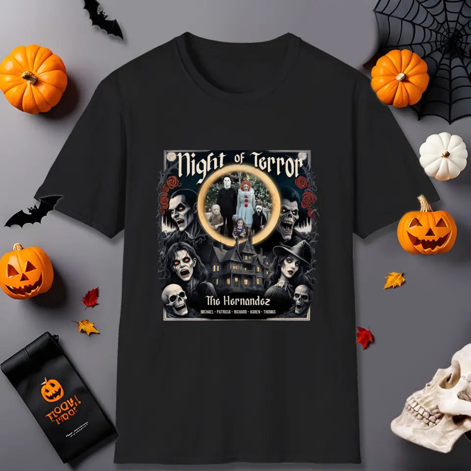 Night Of Terror - Custom Photo - Personalized Gifts For Family - T-shirt