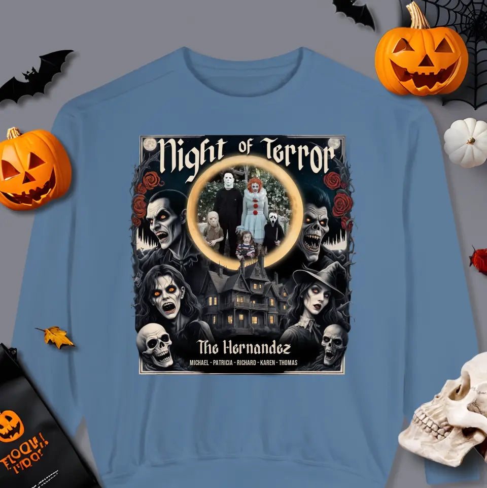 Night Of Terror - Custom Photo - Personalized Gifts For Family - T-shirt