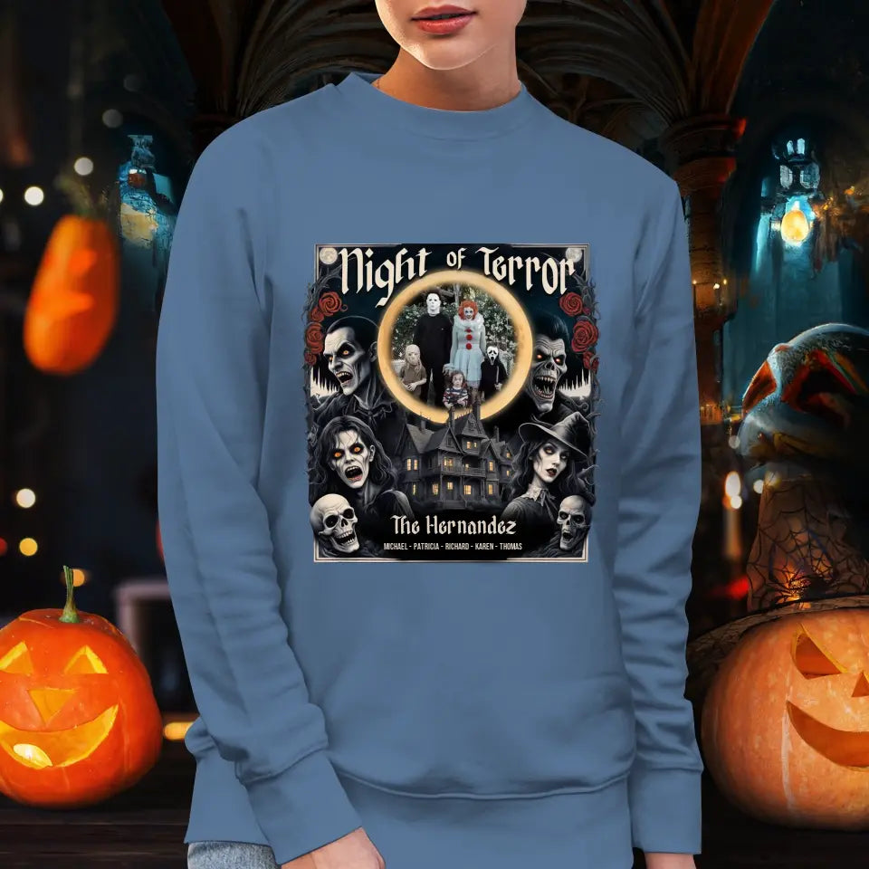 Night Of Terror - Custom Photo - Personalized Gifts For Family - T-shirt