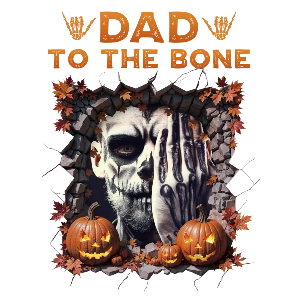 Dad To The Bone - Custom Photo - Personalized Gifts For Dad - T-shirt