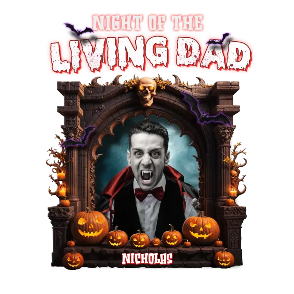 Night Of The Living Dad - Custom Photo - Personalized Gifts For Dad - T-shirt