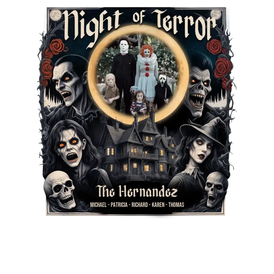 Night Of Terror - Custom Photo - Personalized Gifts For Family - T-shirt