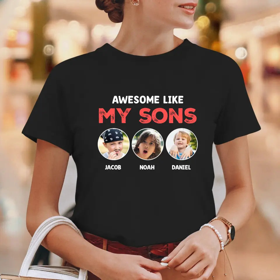 Awesome Kid - Custom Photo - Personalized Gifts For Dad - T-Shirt