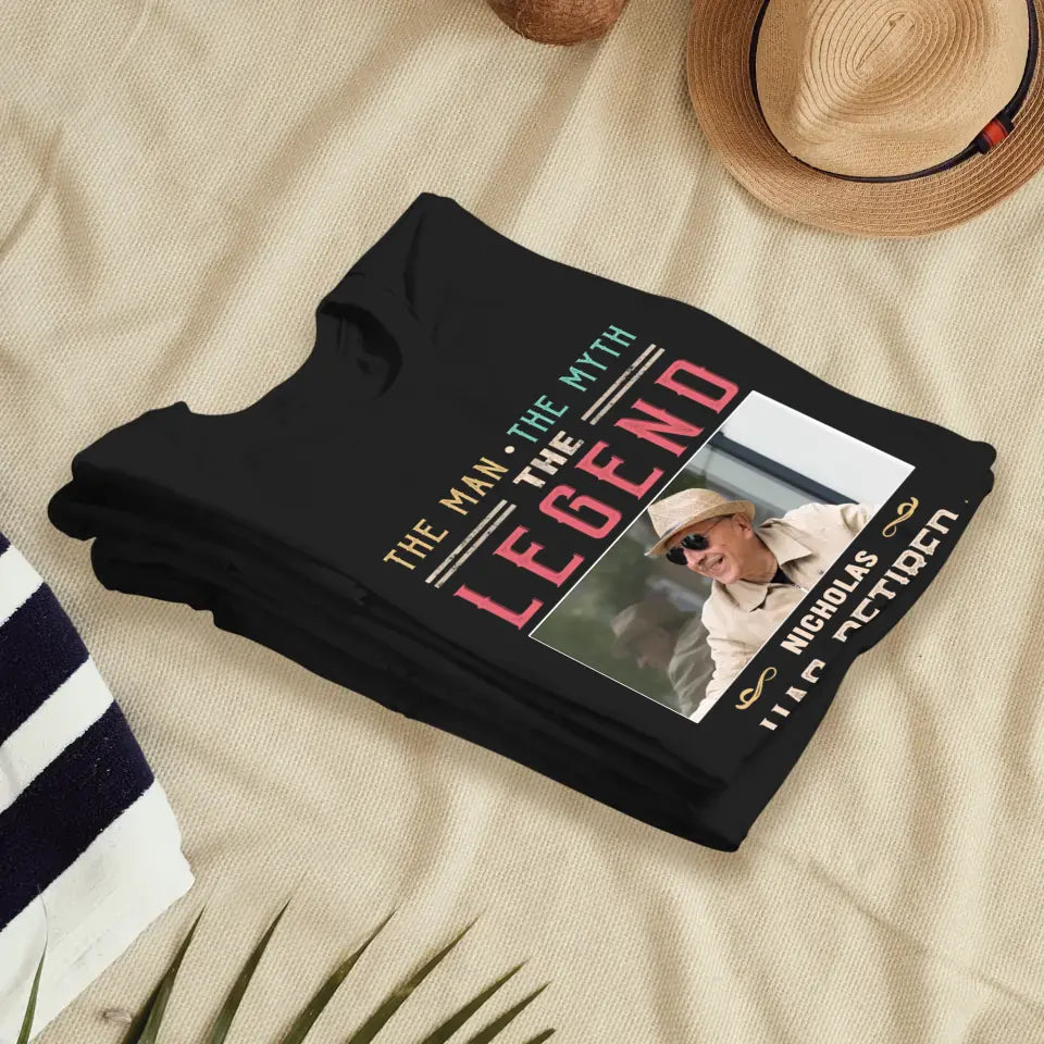 The Legend - Custom Photo - Personalized Gifts For Grandpa - T-Shirt