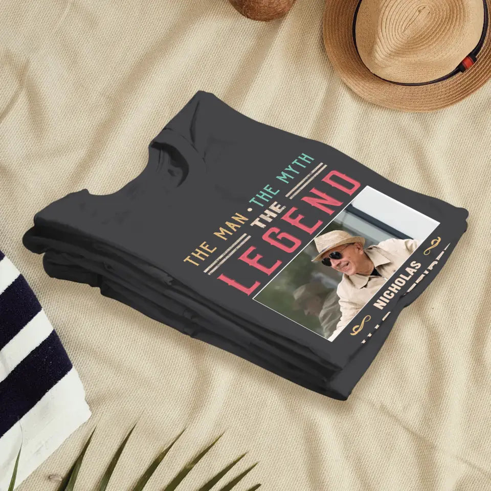 The Legend - Custom Photo - Personalized Gifts For Grandpa - T-Shirt