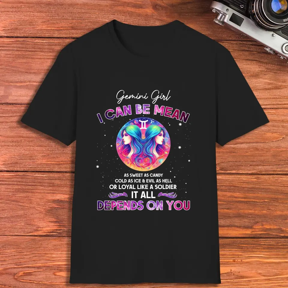 Depends On You - Custom Zodiac - Personalized Gifts For Her - T-Shirt