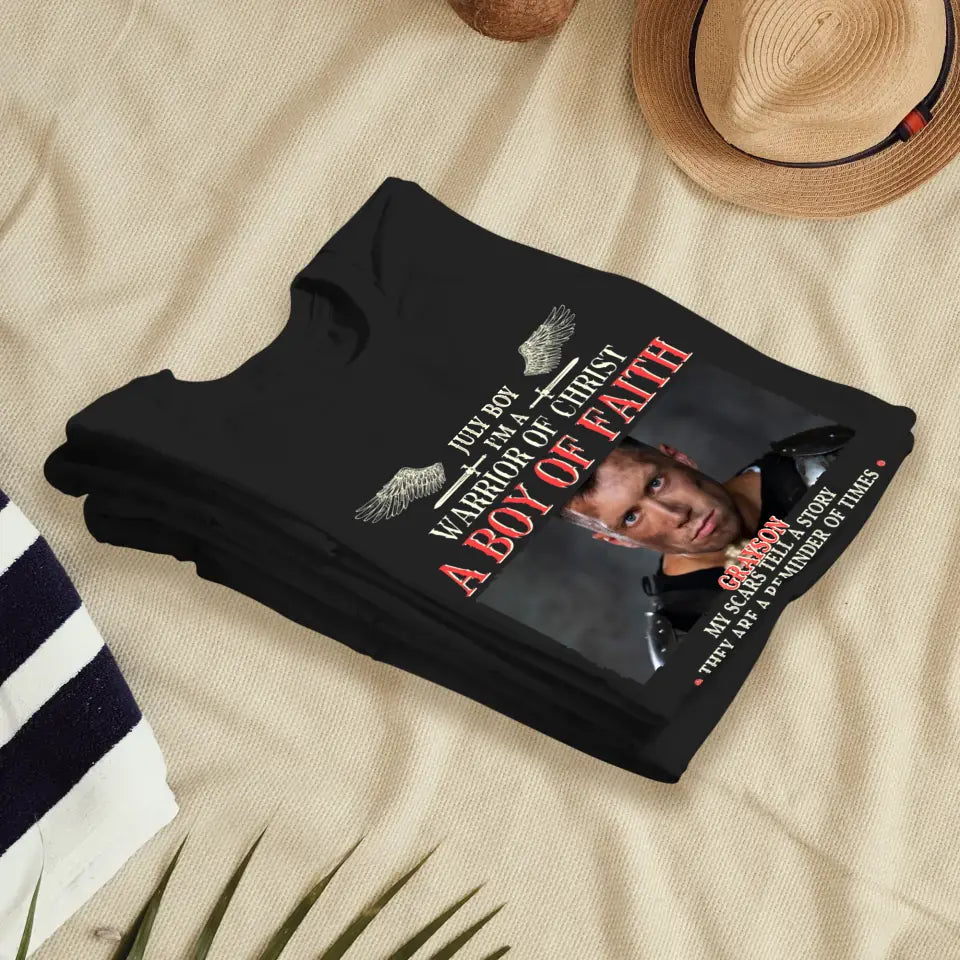 Warrior Of Christ - Custom Photo - Personalized Gifts For Him -  T-Shirt