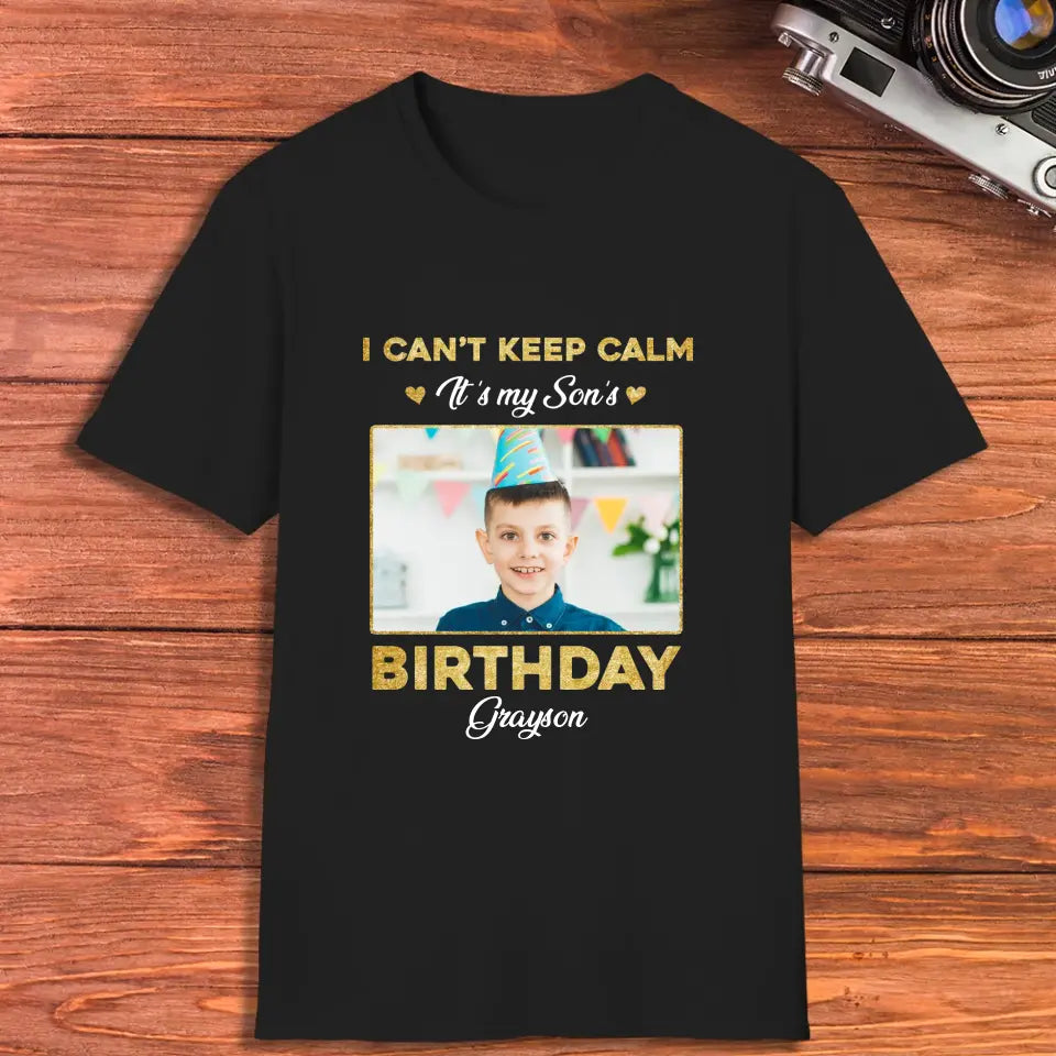 It's My Son's Birthday - Custom Photo - Personalized Gifts For Son - T-Shirt