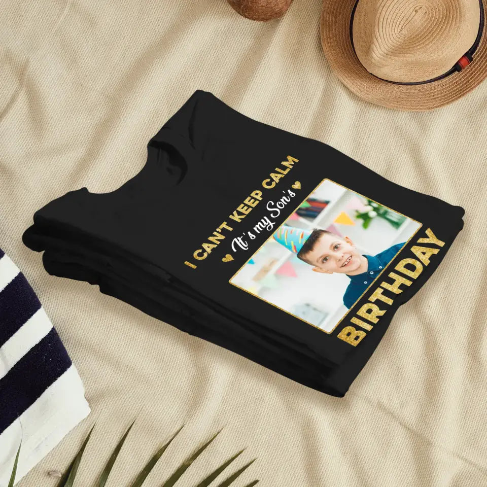 It's My Son's Birthday - Custom Photo - Personalized Gifts For Son - T-Shirt