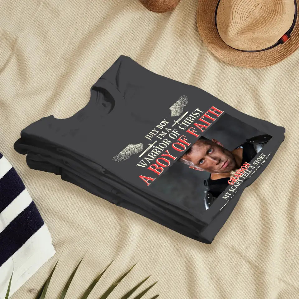 Warrior Of Christ - Custom Photo - Personalized Gifts For Him -  T-Shirt