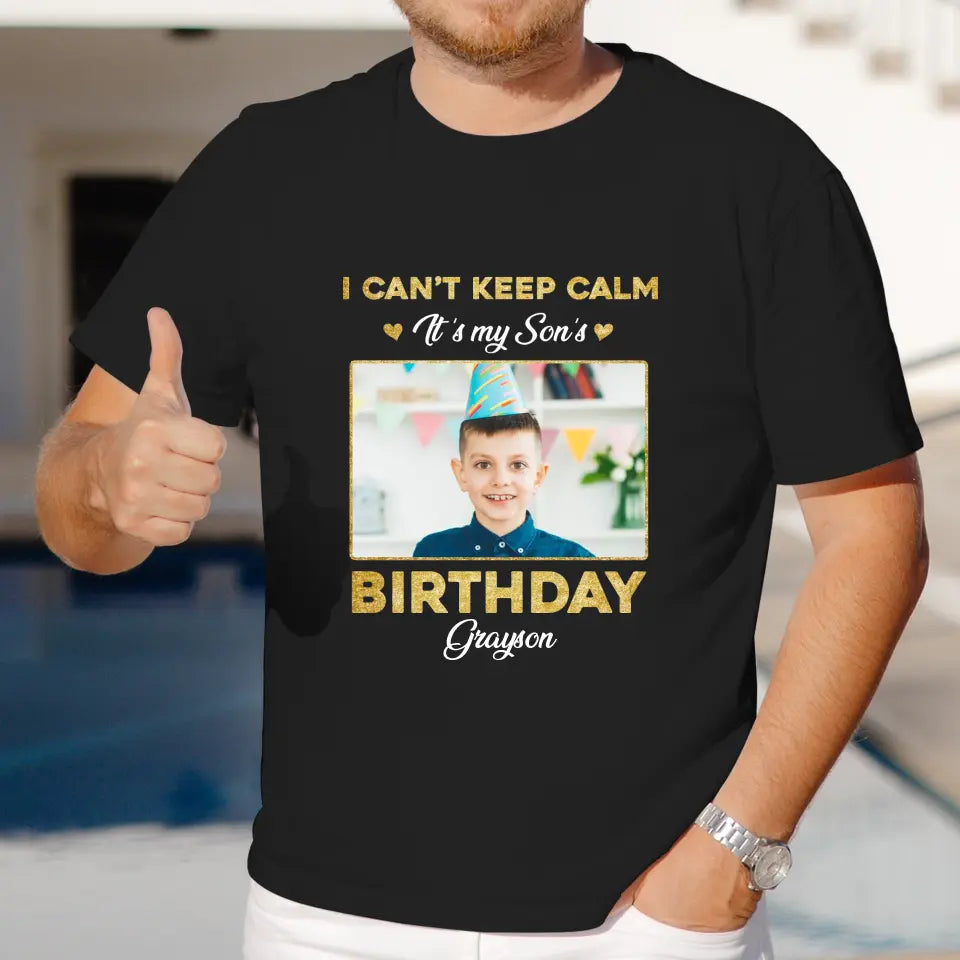 It's My Son's Birthday - Custom Photo - Personalized Gifts For Son - T-Shirt