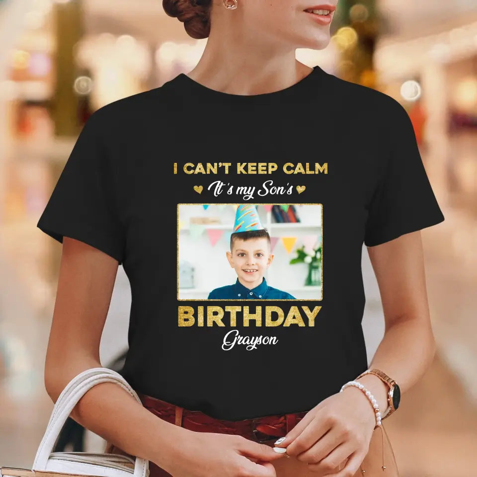 It's My Son's Birthday - Custom Photo - Personalized Gifts For Son - T-Shirt